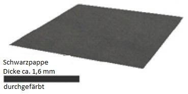 Schwarzpappe durchgefärbt ca. 1,6 mm dick